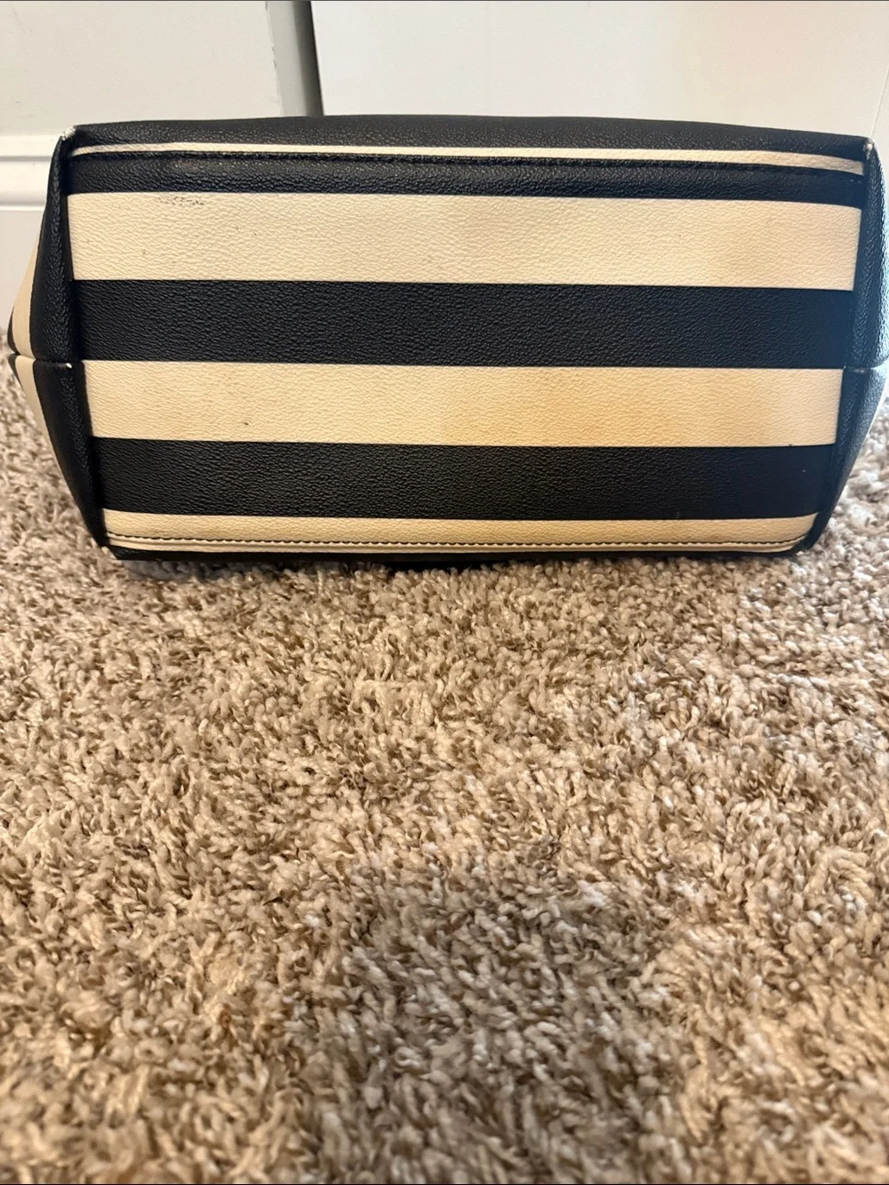 kate spade Black and Cream Striped Tote